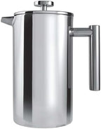 Grunwerg Caf茅 Ole 8 Cup Double Walled Straight Sided Cafetiere Coffee Maker, Mirror, 1000 ml/1 Litre by Caf%C3%A9+Ol%C3%A9