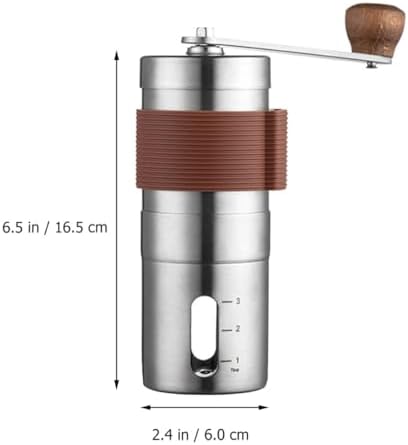 Manual Coffee Grinder Portable Hand Coffee Mill 304 Stainless Steel Burr Adjustable Grind Setting for Home, Office, and Travel Brewing - Image 2