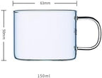 Juice Glass Mugs Set of 2, with Handle, 5 oz/150 ml Clear(Clear) - Image 2