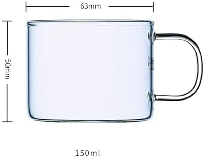 Juice Glass Mugs Set of 2, with Handle, 5 oz/150 ml Clear(Clear) - Image 2