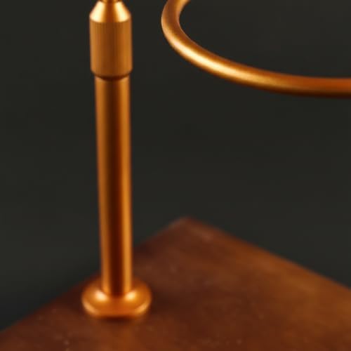 Support Stand Coffee Dripper Holder Pour Over Rack Manual Station With Wooden Base And Aluminum Support Mug Positioning Suitable for hand home service cafe counters , Gold - Image 5
