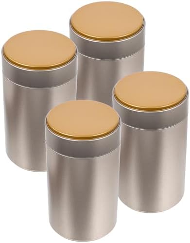 BESPORTBLE 4pcs Airtight Tea Canisters Large Tinplate Loose Leaf Tea Storage Containers with Sealed Lids for Kitchen and Use by BESPORTBLE