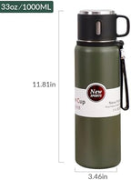 1000ml Double wall vacuum Leakproof stainless steel wide mouth insulated water bottle,tea tumbler with tea strainer infuser basket,cup and lid; travel coffee thermoses hot drinks,cold thermal flask - Image 3