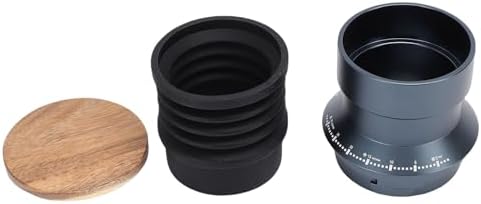 Coffee Grinder Single Dose Hopper, Aluminum Alloy Single Dose Bean Hopper with Walnut Wood Lid and Silicone Bellow Blower for Zero - Waste Coffee Grounds Cleaning - Image 5