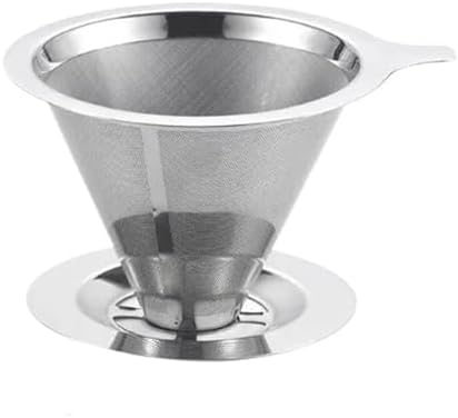 Genérico Reusable Coffee Filter Holder Double Layer 304 Stainless Steel Tea Strainer Making Tool(Size L-with base) by Unknown