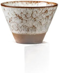 Ceramic Pedestal Coffee Cup, 7 Oz Flared Mug with Square Holder, 25 Colors (Ivory Crackle) by Unknown