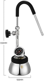 Steam Milk Frother Machine, Outdoor Steam Boiling Water Frothing Machine, 300 Ml Stainless Steel Kettle with 3-Hole Nozzle and Air Pressure Gauge, Adjustable Angle, Silver - Image 5