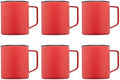 DISCOUNT PROMOS Kenai Powder Coated Travel Mugs 13.5 oz. Set of 6, Bulk Pack - Double Wall, Perfect for Coffee, Hot Cocoa, Other Hot & Cold Beverages - Red by DISCOUNTPROMOS