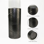 Food Storage Canister with Built-in Scoop, Round Tinplate Metal Jar for Loose Leaf Tea Organization, Black Finish - Image 6