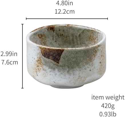 Ceramic Matcha Tea Bowl Authentic Japanese Tea Ceremony Pottery, Mino Ware Made in Japan, Yukishino Snow - Image 2