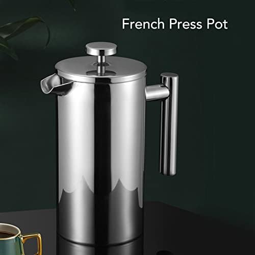 French Press Coffee Maker, Insulated Cafetiere Coffee Press, French Press Pot Stainless Steel Double Layer Portable French Press Coffee Maker for Home Outdoor Camping Travel ﻿(1000ml) - Image 2