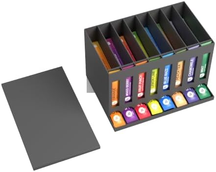 Drink Packet Organizer, 8 Slot Dispenser with Front Pull Windows for Drink Mix Packets, Electrolyte Sticks and Tea Bags, Tea Bag Organizer for Pantry and Coffee Station (Matte Black, 2 Pack) - Image 5