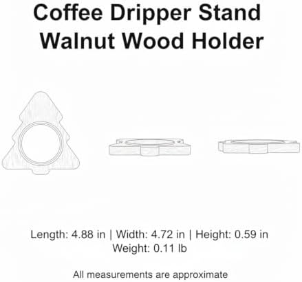 Solid Walnut Wood Stand for Pour Over Coffee Dripper, Stable Counter Rest for Cone Filters, Minimalist Kitchen Organizer - Image 7