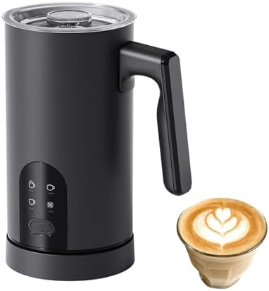 4-in-1 Electric Automatic Milk Frother, Milk Steamer & Foamer 11.8oz/350ml, Hot and Cold Foam Maker and Milk Warmer for Latte, Cappuccino, Matcha, Hot Chocolate (Black) by Unknown