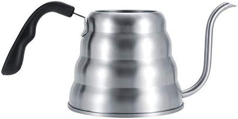 Emoshayoga Stainless Steel Coffee Pour Over Kettle, Tiered Body Gooseneck Spout with Built In Thermometer for Gas Electric Induction Stove Stovetop (Sanding plus thermometer 1.2L) - Image 4