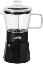 La Cafetière Verona Glass Espresso Maker, Black, 6 Cup, Gift Boxed by La+Cafeti%C3%A8re