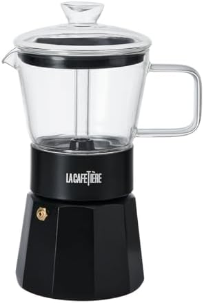 La Cafetière Verona Glass Espresso Maker, Black, 6 Cup, Gift Boxed by La+Cafeti%C3%A8re