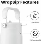 Fjbottle WrapSip 24 oz Insulated Tumbler with Flip Straw and Handle - Image 2