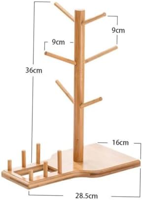 Bamboo Cup Holder Rack Set Spoon Storage Box for Cafe Use - Image 2