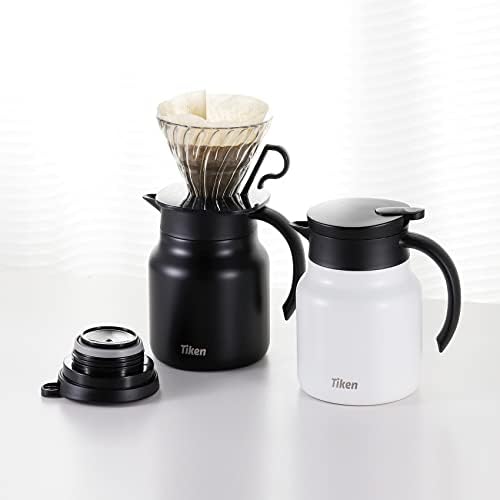 Tiken 34 Oz Thermal Coffee Carafes For Keeping Hot, Double Wall Stainless Steel Insulated Coffee Carafe, 1 Liter Beverage Pitcher (Matte Black) - Image 5