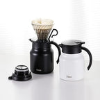 Tiken 34 Oz Thermal Coffee Carafes For Keeping Hot, Double Wall Stainless Steel Insulated Coffee Carafe, 1 Liter Beverage Pitcher (Matte Black) - Image 5