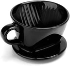 Coffee Filter Cup, Single Black Ceramic Dripper, Reusable Drip Holder(L) - Image 2
