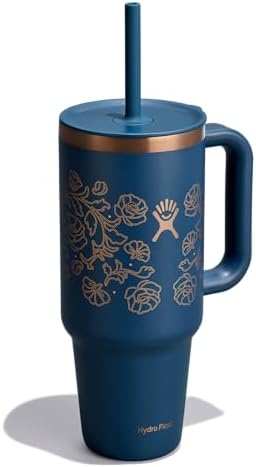 Hydro Flask 40 Oz Travel Tumbler with Handle, Lid and Straw - Insulated Stainless Steel in Western Dark Blue - Image 2