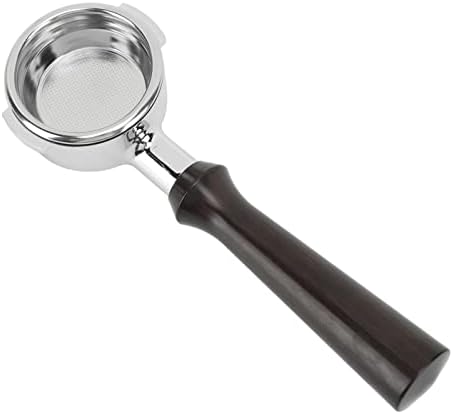58mm Bottomless Coffee Portafilter, Single Layer Aluminum Alloy Portafilter Handle, Wooden Handle for Expobar Rocket Faema Wega EM19M2 Gemilai Casadio Ascaso Sanremo La Cimbali (F Sandalwood) by Unknown