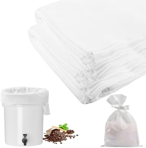 50Pcs 20" x 20" Commercial Cold Brew Coffee Filters for 5 Gallon Buckets, Cold Brew Bags Disposable for Commercial Model Cold Brew Coffee Makers by MuxhelUS