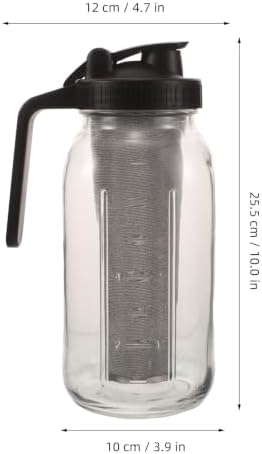 1 Set Cold Brew Coffee Maker Pitcher, 64 Oz Thick Glass Mason Jar - Image 2