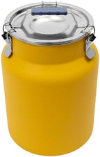 12L/3.17Gal Stainless Steel Airtight Canister Yellow Round Food Storage Canisters with Airtight Lid&Locking Clamp Rice Cereal Grain Canisters Container Bucket for Rice Milk Jug Coffee Bean Storage - Image 5