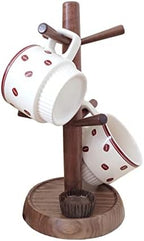 LIU- Coffee Mug Tree Holders for Counter,Wooden Tea Cups Holder Stand with 6 Hooks,for Kitchen Cafe Bar Countertops，Brown by Unknown
