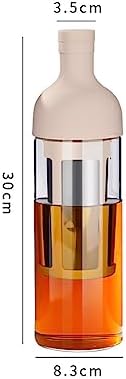 CANDeal 32oz Portable Glass Cold Brew Coffee Maker, Glass Coffee Fruit Tea Tumbler with Double Layer Filter & Lids, Iced Coffee Cups for Office (Pink) - Image 2