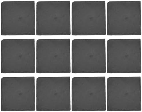 12pcs Natural Coasters Set with Non Slip Bottom for Restaurant Bar by OSALADI