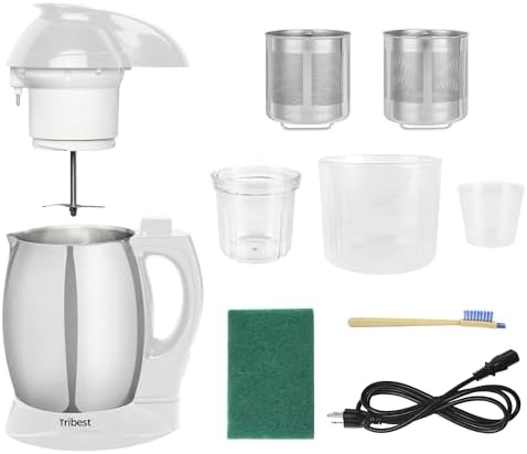 Tribest Soyabella SB-130 Deluxe Automatic Nut Milk Maker & Soy Milk Maker Machine, White/Stainless Steel - Image 3