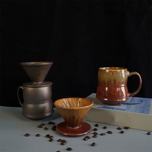 V 60 Ceramic Coffee Dripper Set 460ml Hand Pouring Over Filter Home Brewing for Home Perfect Ceramic - Image 3