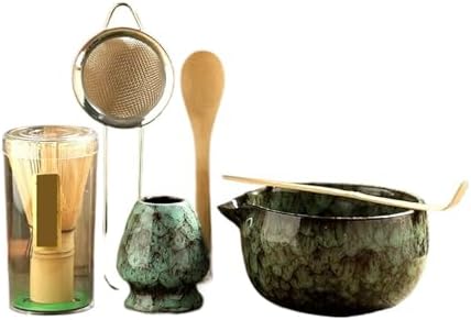 6PCS Matcha Tea Set Whisk Teaspoon Sets Bowl Holder For Tea-Making Tools(Cyan 6pcs) by Unknown