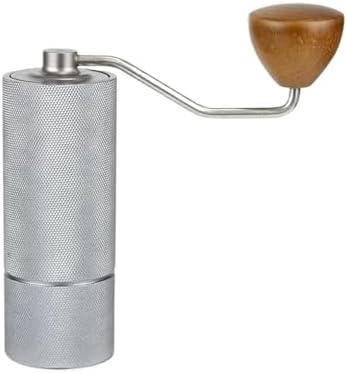 Manual Coffee Grinder Burr Inside Portable Hand Grinder With Double Bearing Positioning(Gray) by Unknown