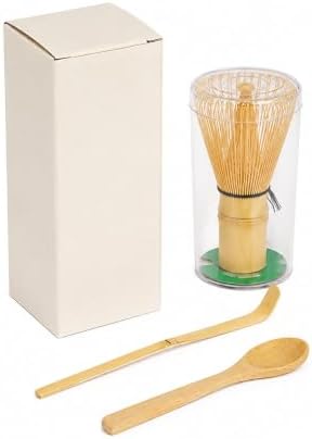 Japanese Matcha Whisk Set, 100-Prong Tea Brush and Scoop for Tea Practice by Unknown