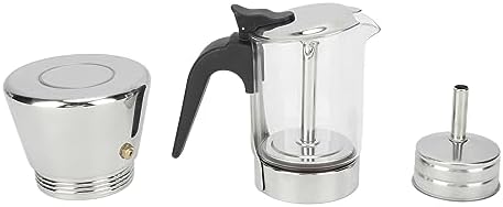 Jiawu Pot, Classic Stovetop Espresso Maker, Stainless Steel Italian and Cuban Greca Coffee Maker, Premium Crystal Glass Top Espresso Pot, Easy to Operate & Quick Cleanup (360ml) - Image 6
