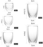 Coffee Mug 5 Sizes 6 Pack Clear Double Wall Glass Coffee Mugs Insulated Layer Cups SetMilk Juice Water Espresso Shot Glass(250mll) - Image 6