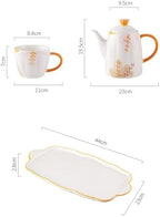 Water Pitcher Household Cold Kettle, Essential Ceramic Tea Set for Home, 8-piece Set, Creative Floral Tea Set, Souvenir Gift Water Jug - Image 2