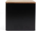 Salter BW12899EU7 Toronto Bread Bin – Acacia Wooden Lid, Powder Coated Finish, Easy Clean, Store Bread, Bagels, Pastries, Large Bread Bin Storage Container, Holds 2 Loaves of Bread, Black/Wooden by Salter