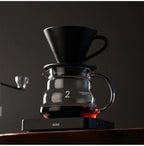 SODEF V60-02 Coffee Dripper Carafe Set | 16.9 fl oz Glass Pour Over Coffee Maker with Filter Holder | Black Ceramic Accents | TR Made | For Enthusiasts by Unknown
