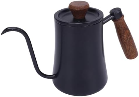 Walfront Gooseneck Coffee Kettle, 600ml 304 Stainless Steel Pour Over Kettle with Wood Handle, Long Spout, Measurement Marks, Precision Brewing Pot for Home Coffee Drip Brewing (Black) - Image 5