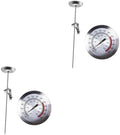 3 Pcs Deep-Fried Pot Thermometer Can Opener Electric Coffee Thermometer Digital Stainless Steel Probe with Fixed Clip Turkey Roasting Rack BBQ Deep Fry Frying Pan Food (Silverx2pcs 23X5.4X5.4CMx2pcs) by Unknown