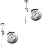 3 Pcs Deep-Fried Pot Thermometer Can Opener Electric Coffee Thermometer Digital Stainless Steel Probe with Fixed Clip Turkey Roasting Rack BBQ Deep Fry Frying Pan Food (Silverx2pcs 23X5.4X5.4CMx2pcs) by Unknown