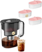 Waterdrop PT-10 Cold Brew Coffee Maker with 4 Magnesium Water Filter Well-Balanced Acidity, Unlocks Aroma, Stainless Steel Filter for Iced Coffee, Tea, Lemonade, BPA-Free Cold Brew Pitcher,Black by Waterdrop