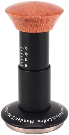 Calibrated Spring Loaded Coffee Tamper with 3.9 Inch Aluminum Stainless Steel Waffle Base and Wood Handle for Baristas and Espresso Enthusiasts (53mm) - Image 7