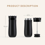 Functional Coffee Press, Portable, for Students Worker, Red - Image 2